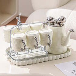 Moving to a New Home Cup Suit For Home Living Room Hospitality Tea Set Water Cup Suit Accessible Luxury Teapot Water Kettle Cup Set Suit