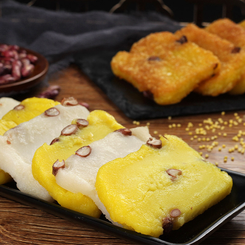 Northeast old-fashioned net red rice cake handmade rhubarb rice cut cake white river rice glutinous rice sugar-free sticky cake bag