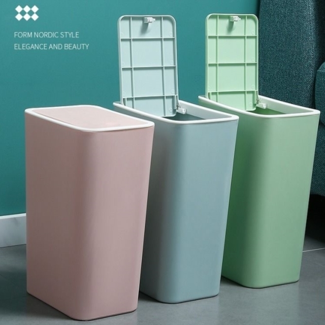 Room trash bin bedroom household pressed type with lid kitchen folding plastic bucket large living room makeroom basket