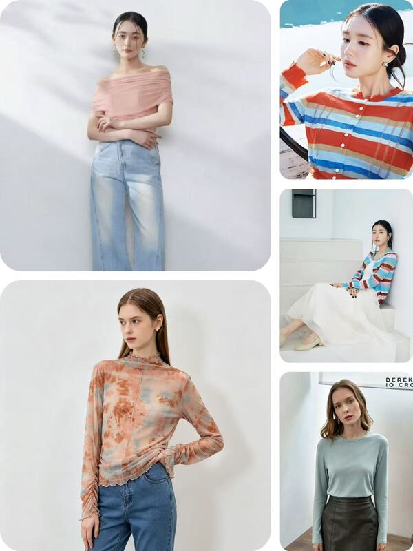 Summer New Women's Modal Soft Stretchy Cardigan Round Neck Long Sleeve Top T-Shirt Base Shirt T08