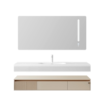 Gujia Home Cream Hotel Style One-Base Bathroom Cabinet Bathroom Washstand Washbasin Washbasin Cabinet Combination