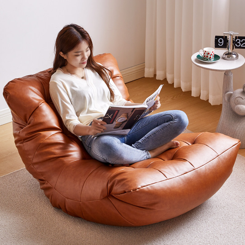 Single sofa chair light luxury Nordic balcony living room bedroom leisure lazy sofa tatami lunch lounge chair reclining chair