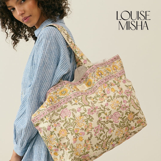 French Louise Misha French-Style Floral Tote Bag Niche Canvas Bag Shopping Bag Shoulder Bag Spring and Summer Pastoral