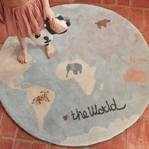 oyoy Denmark world map wool rug animal cartoon handmade mat childrens room decoration boy