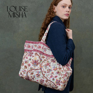 French Louise Misha French-Style Floral Tote Bag Niche Canvas Bag Shopping Bag Shoulder Bag Autumn and Winter Pastoral