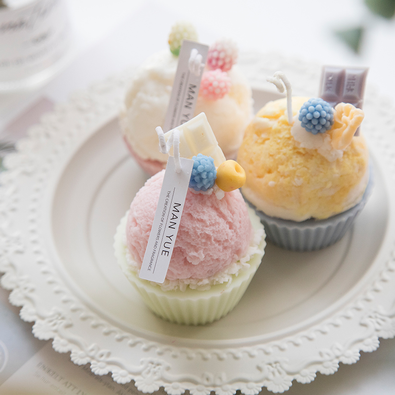 Man Yue DIY scented candle mold Creative modeling ice cream ice cream dessert Food grade silicone silicone