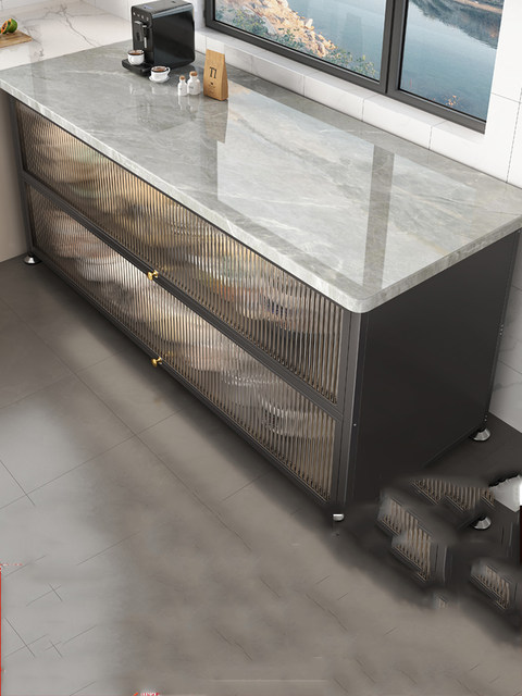 German Slate Multi-Layer Kitchen Household Floor-Standing Storage Cabinet Multi-Functional Storage Microwave Integrated Storage Cabinet