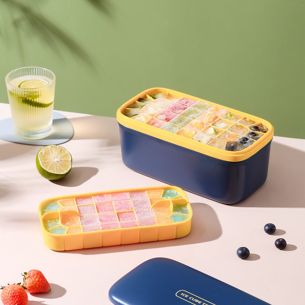 Ice Cubes moulds Home Silicone Gel Ice Sheet with lid Refrigerator jelly ice-making Icebreaker Storage Ice Ice-making Box Made of Food Ice Box