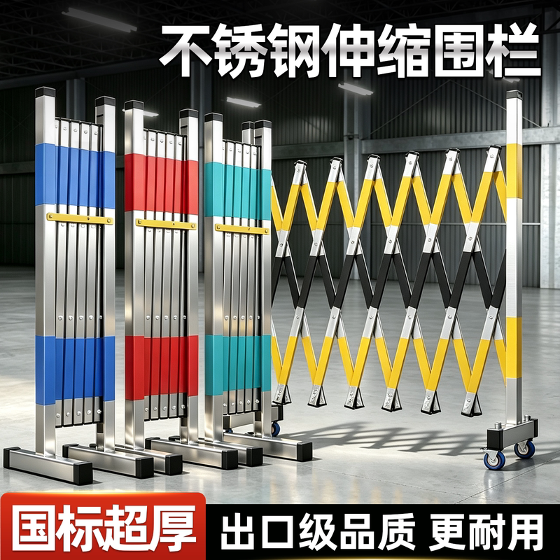 Stainless Steel Telescopic Guardrail Factory Warehouse School Safety Mobile Warning Isolation Manual Push-Pull Folding Fence Stainless Steel Telescopic Guardrail Factory Warehouse School Safety Mobile Warning Isolation Manual Push-Pull Folding Fence