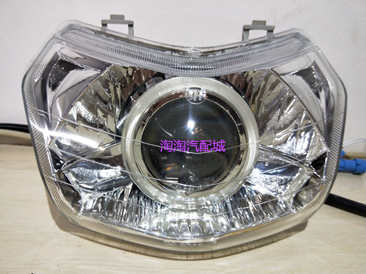 Wuyang Honda Jia Yu 110E bóng đèn pha lắp ráp sửa đổi Visteon đôi đèn Xenon ống kính thiên thần mắt quỷ - Đèn HID xe máy đèn pha xe máy dream