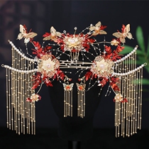 The Wo Show clothes bridal headwear Feng Guanxia head decorated with luxurious Chinese style atmosphere high-end wedding walking with a small and round face