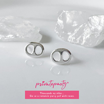 Privateparty Classic Pig's Nose S925 Sterling Silver Stud Earrings Minor Design Nurturing Earholes New Trendy