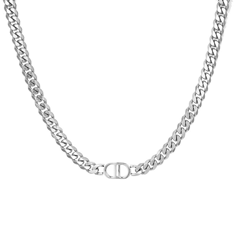 Cuban Necklace for Men, Trendy, High-End, Hip-Hop, Niche Design, Titanium Steel, Men's Trendy Brand, Versatile Sweatshirt Accessory