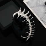 Скелет, механические клипсы, небольшие дизайнерские серьги, без проколов ушей, в стиле панк, изысканный стиль