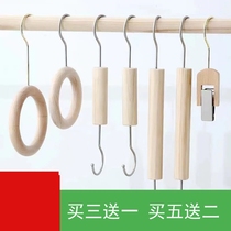 clothes hanger connection hook clothing shop hanging clothes hook S hook clothes hanging long hook wood hook round wood stick wood hook wood