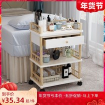 Beauty Small Trolley Shelve Beauty Salon Special Tool Car Triple Layer Haircut Hairdressers Wood Cut Hair Tool Cabinet