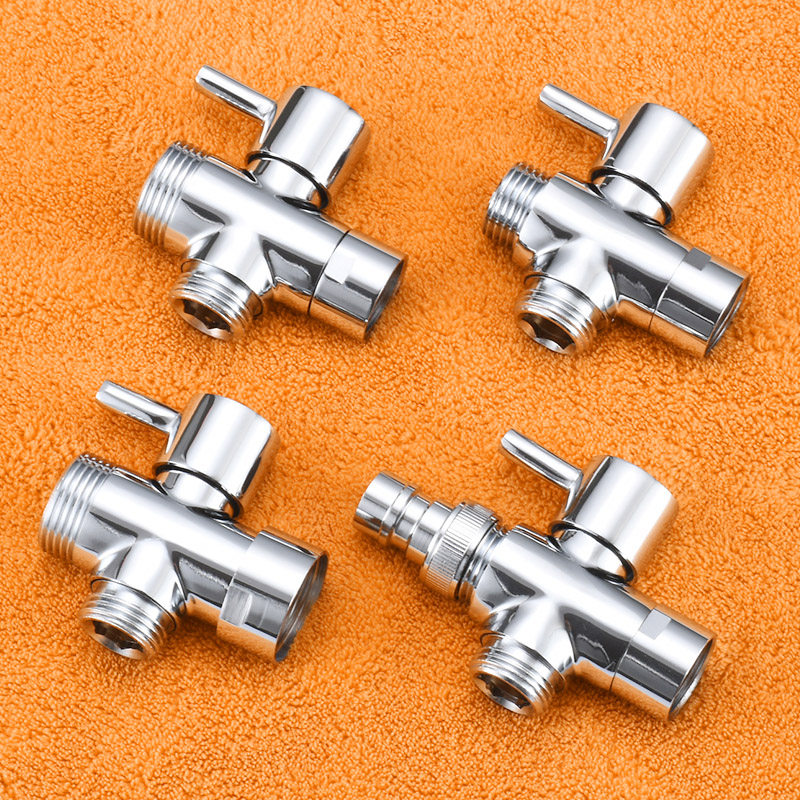 Shower shower sprinkler joint accessories three-way one in two out 4 minutes 6 minutes quick open double outlet conversion valve universal