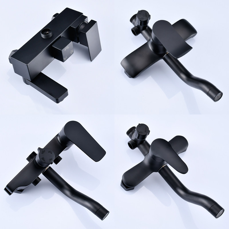 Black Shower Tap Main Switch Accessories All copper mixed valve Cold and hot bathroom Shower Switch