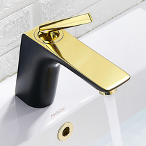Nordic style full copper black gold stage basin tap hot and cold face basin toilet light lavish minimalist creative head