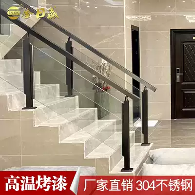 Modern European stainless steel stair handrail guardrail attic balcony railing self-contained fence bay window card glass column
