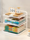 Subject Classification Storage Rack Student Desktop Book Organizer Simple Iron Book Stand Home Children's Desk Layered Bookshelf A4 File Organizer Office File Rack Multi-Layer Reading Rack