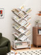 Iron Tree-Shaped Bookshelf, Floor-Standing Storage Rack, Integrated Wall-Mounted Children's Picture Book Rack, Storage Rack, Simple Small Bookcase for the Living Room