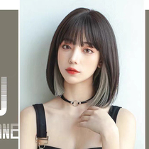 Wig women's short hair net red ear dye wave head natural age reduction full hood Lisa with Korean hairstyle