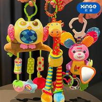 Stroller pendant car toy baby decoration bed hanging toy rattle soothing wind chime stroller plush doll