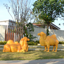 Outdoor FRP simulation color camel garden resin garden garden handicrafts fortune animal sculpture ornaments