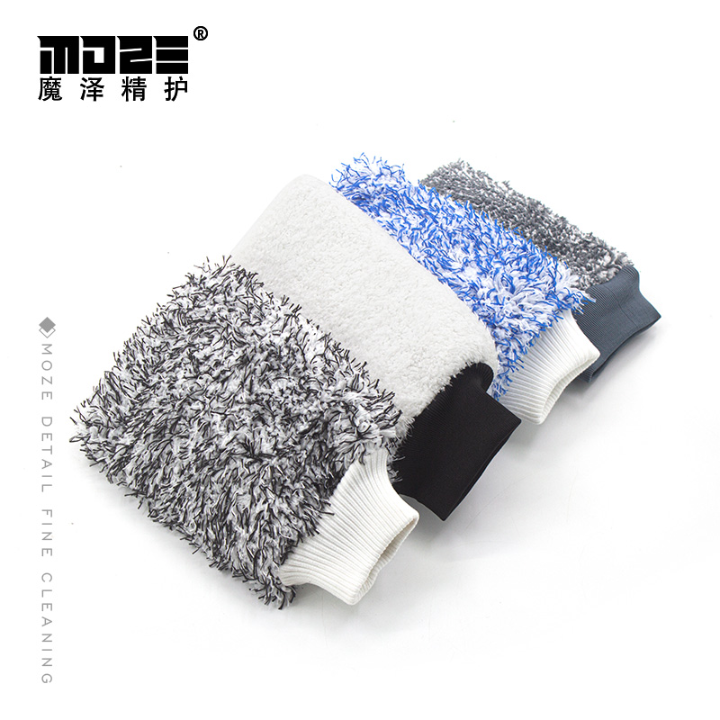 Car Wash Gloves Fine Plush Special Durable Coral Suede Bear Palm Winter Thickened Car Wash Exclusive Durable Wiping Glove