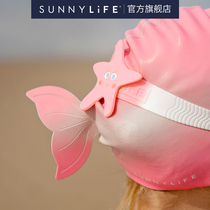 Sunnylife childrens swimming cap for girls and boys HD waterproof silicone headless swimming 20 years new starfish