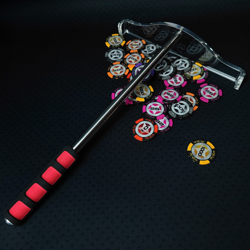 Chip Rake for Baccarat, Special Accessory, Retractable Code Collector, Code Pusher, Code Collecting Rod, Metal Chip Rake Accessory Chip Rake for Baccarat, Special Accessory, Retractable Code Collector, Code Pusher, Code Collecting Rod, Metal Chip Rake Accessory