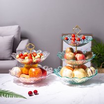Fruit Pan Home 2021 New High-end Atmosphere Living-room Tea Table Tray Triple Dried Fruit Tray for New Year Zero Snack Swing Tray