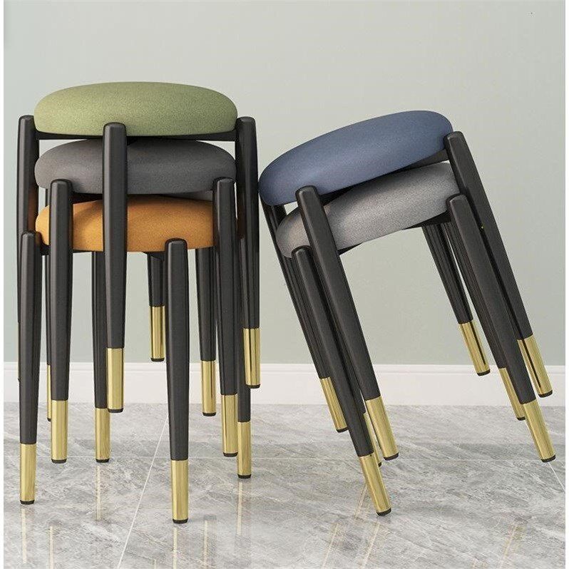 Stool comfortable sedentary light luxury round stool home modern minimalist living room small bench net red lazy Nordic high meal
