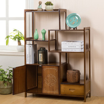 Dobao Pavilion exhibition cabinet solid wood new Chinese tea cabinet antique ornaments shelf small tea room shelf