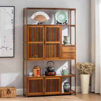 New Chinese Bou Ancient Shelf Partition Bookshelves Shelve Wood Multi Treasure Cabinet Swing Piece Tea Display Case of Tea Set Shelf