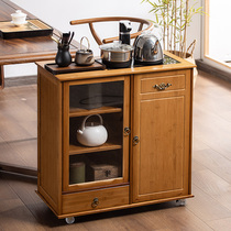 Mobile Tea Table Tea Car Solid Wood Small Tea Table Home Living Room Balcony Burning Water Tea Table Side Cabinet Tea Water Shelf Shelve