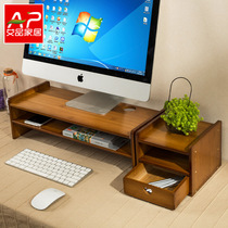 Desktop computer monitor high shelf cushion base bracket with drawer office desktop storage rack