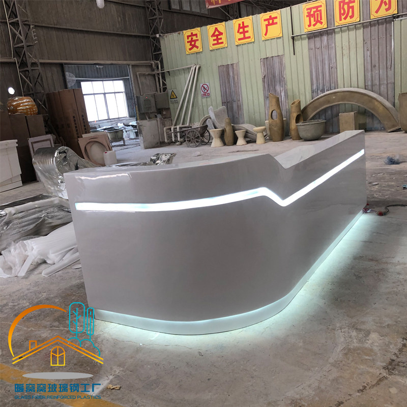 Creative custom fiberglass reception desk special-shaped modern minimalist beauty salon cashier counter welcome desk service counter