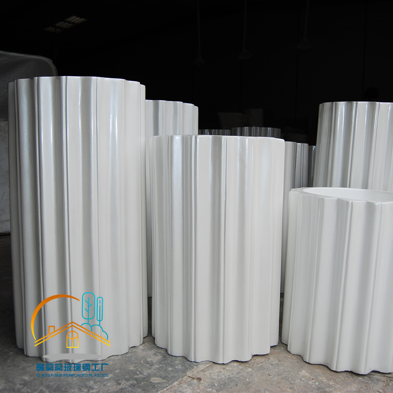 Custom-made fiberglass flower pot creative shape cylindrical white simple floor flower pot outdoor combined landscape decoration - Taobao