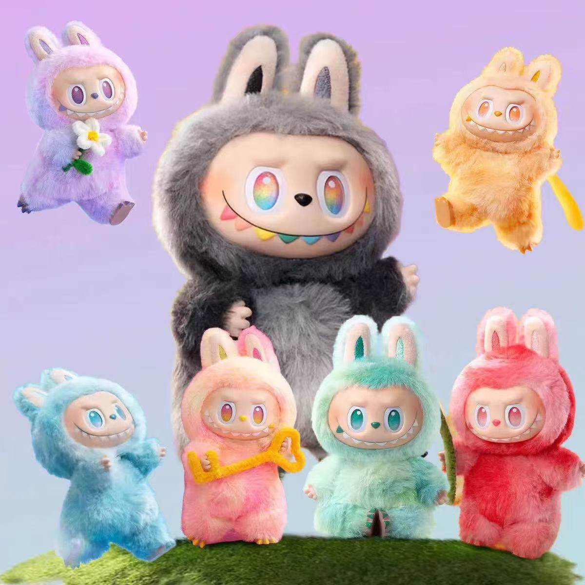 Три поколения кукол Labubu LABUBU blind box подвесная виниловая лицевая панель tide play ручной работы из серии high-energy plush Изображение 1