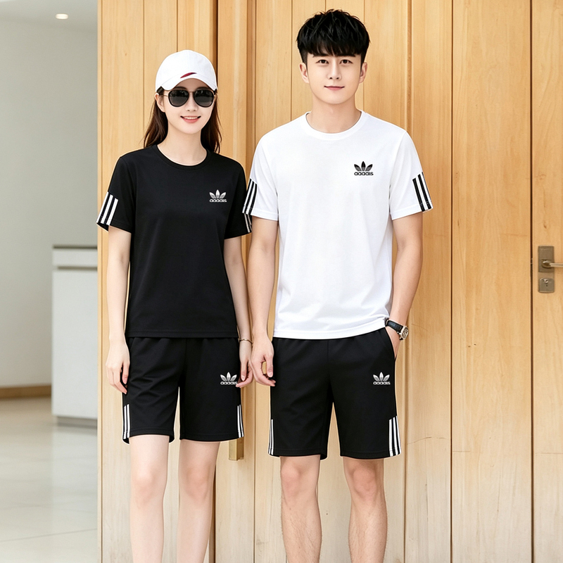 Summer Clover Sports Suit for Men and Women 2026 New Ice Silk Quick-Drying Short-Sleeved Shorts Running Two-Piece Set Summer Clover Sports Suit for Men and Women 2026 New Ice Silk Quick-Drying Short-Sleeved Shorts Running Two-Piece Set