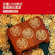 Male Party Wedding Gold Coins Happy word coins Double Heinematic LOVE Numismatic wedding bed Placement of wedding room New house Decorative Pendulum