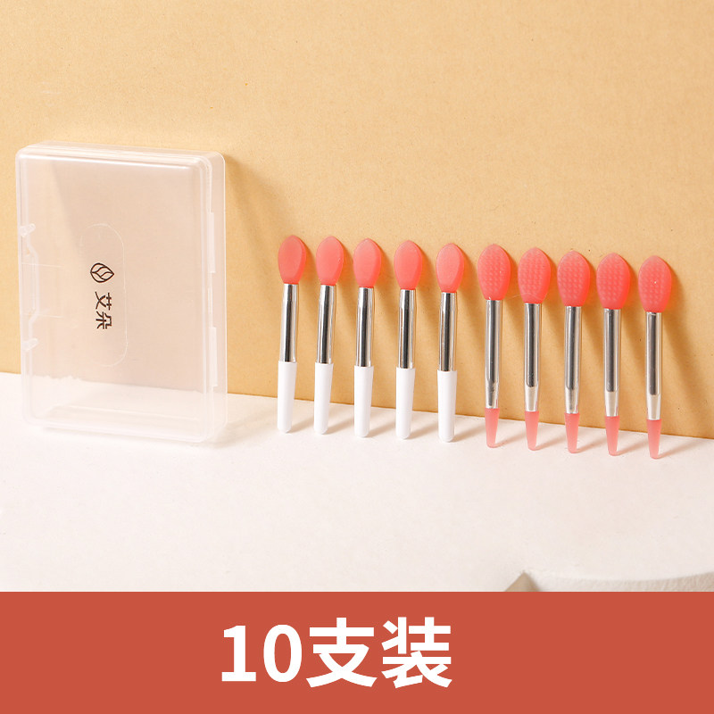 Lip Brush Lipstick Brush Portable 10 Pack Silicone Lip Brush Lip Balm Brush Lip Mask Lip Glaze Mini Wiper Stick with Storage Box
