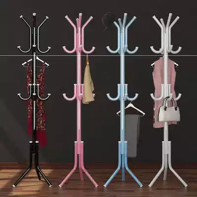 Xuegong clothes hanger coat hanger bag rack bedroom rack bold hanging coat wrought iron household hanger single rod rack drop