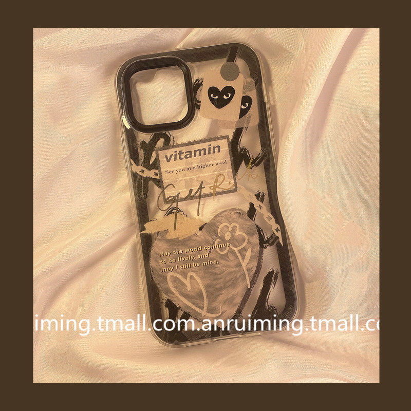 Anruiming net red retro love applicable iPhone12promax Apple 11 mobile phone protective case iPhonex soft silicone xsmax tide brand xr 8plus