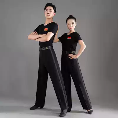 Latin dance practice modern pants men's clothing pants social dance trousers dance women's national standard New Square men's practice