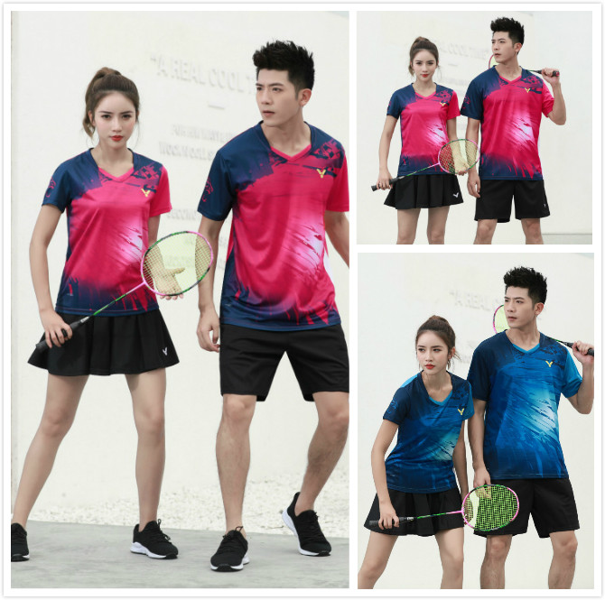 2021 new Victor victory badminton suit suit competition sports ball suit tennis short-sleeved shorts quick-drying summer