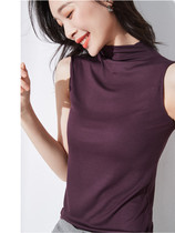 Black semi-high collar sleeveless summer modal camisole women wear bottoming shirt fashion interior tight top