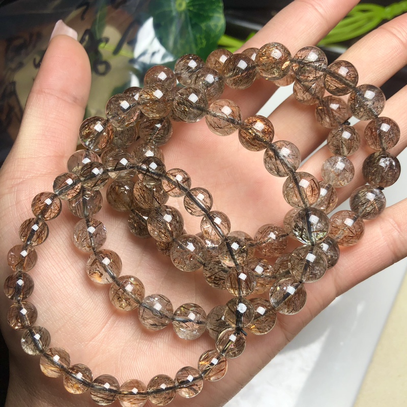 Natural Black Gold Super Seven Bracelet Hair Black Gold Titanium Crystal Bracelet Women's Jewelry Gift Natural Black Gold Super Seven Bracelet Hair Black Gold Titanium Crystal Bracelet Women's Jewelry Gift